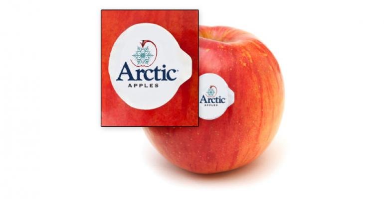 Arctic apple with it's label