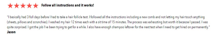 Positive review about old style aloe toxin rid shampoo from ToxinRid website